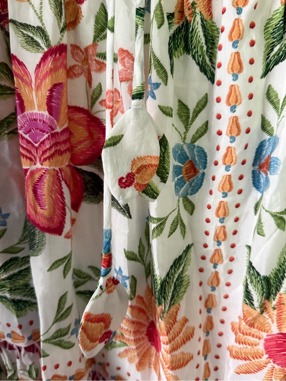 FARM Rio White Mini Dress with Pink & Green Floral - Picture 7 of 10